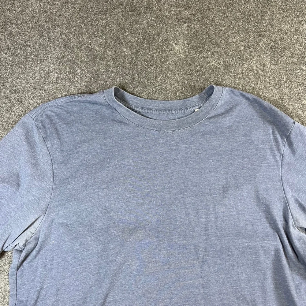 Prana Mens Short Sleeve Crew Neck T-Shirt Heather Blue Gray Size M Fair Trade_2